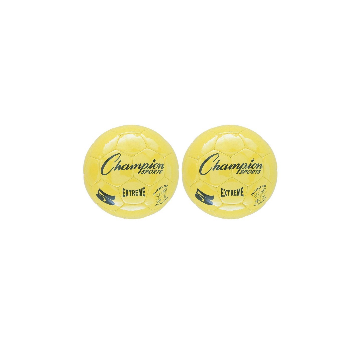 Champion Sports Extreme Soccer Ball, Size 5, Yellow, Pack of 2
