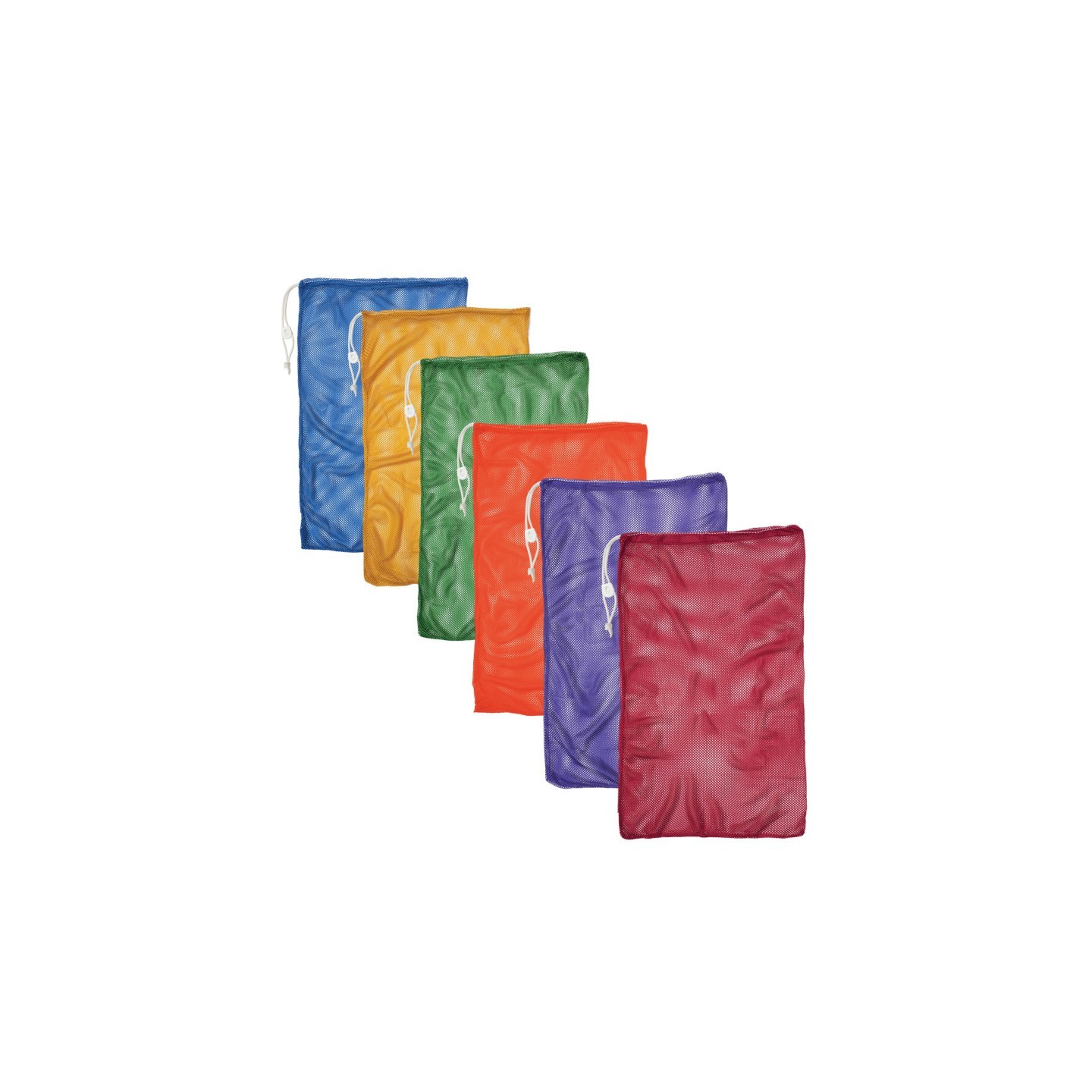 Champion Sports Mesh Equipment Bag, 24" x 36", Assorted Colors, Pack of 6