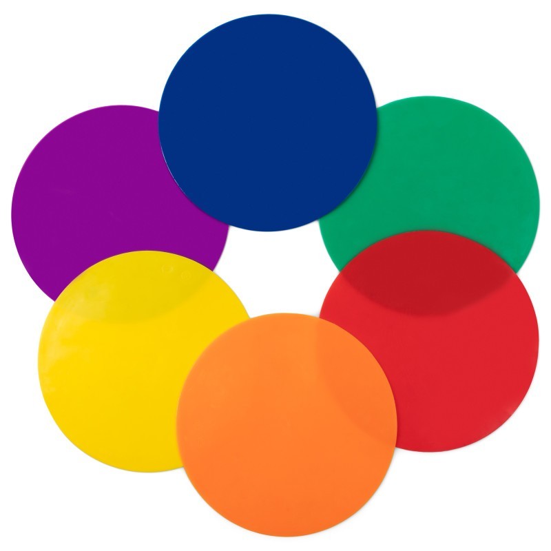 Champion Sports Round Poly Spot Markers, 10", 6 Assorted Colors