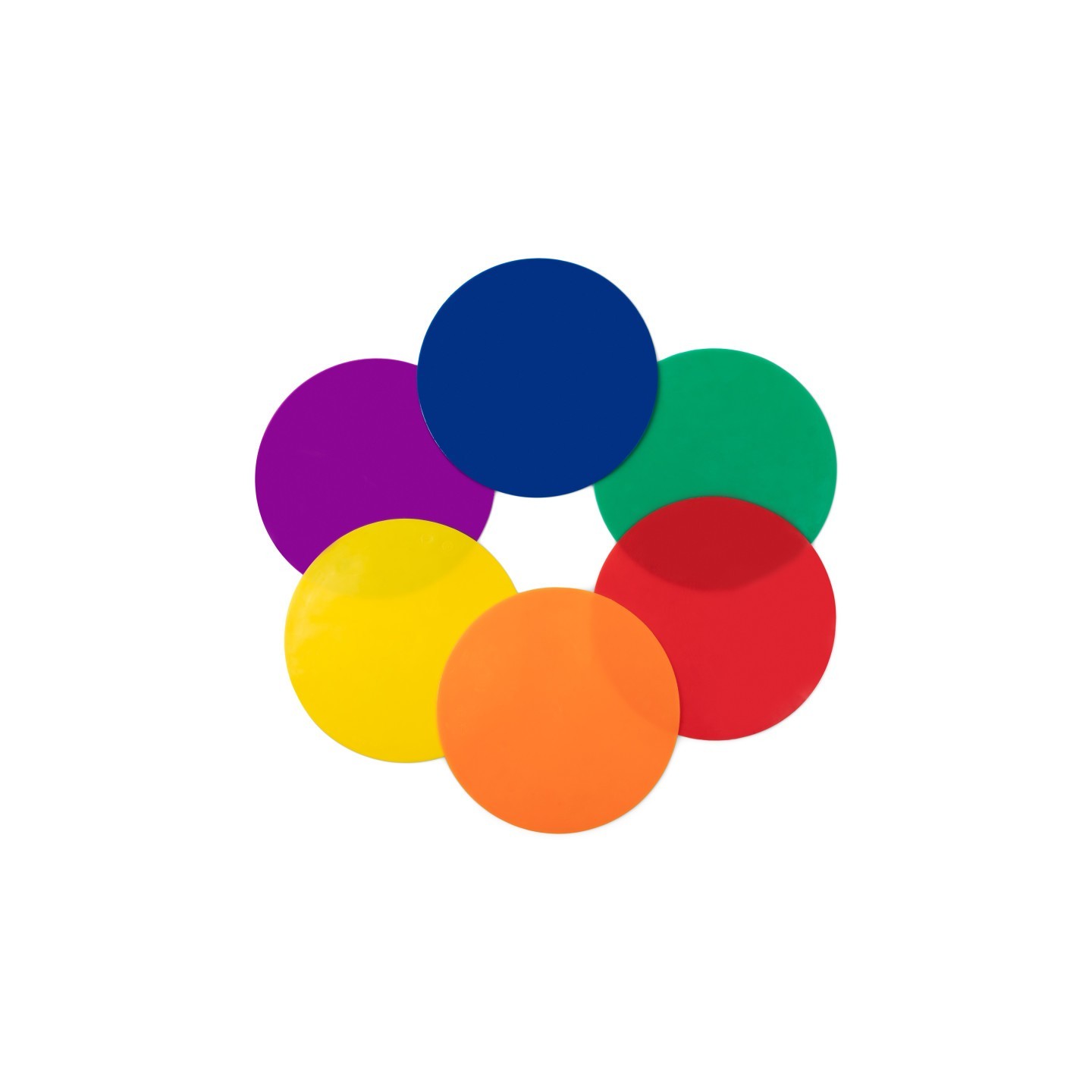 Champion Sports Round Poly Spot Markers, 10", 6 Assorted Colors