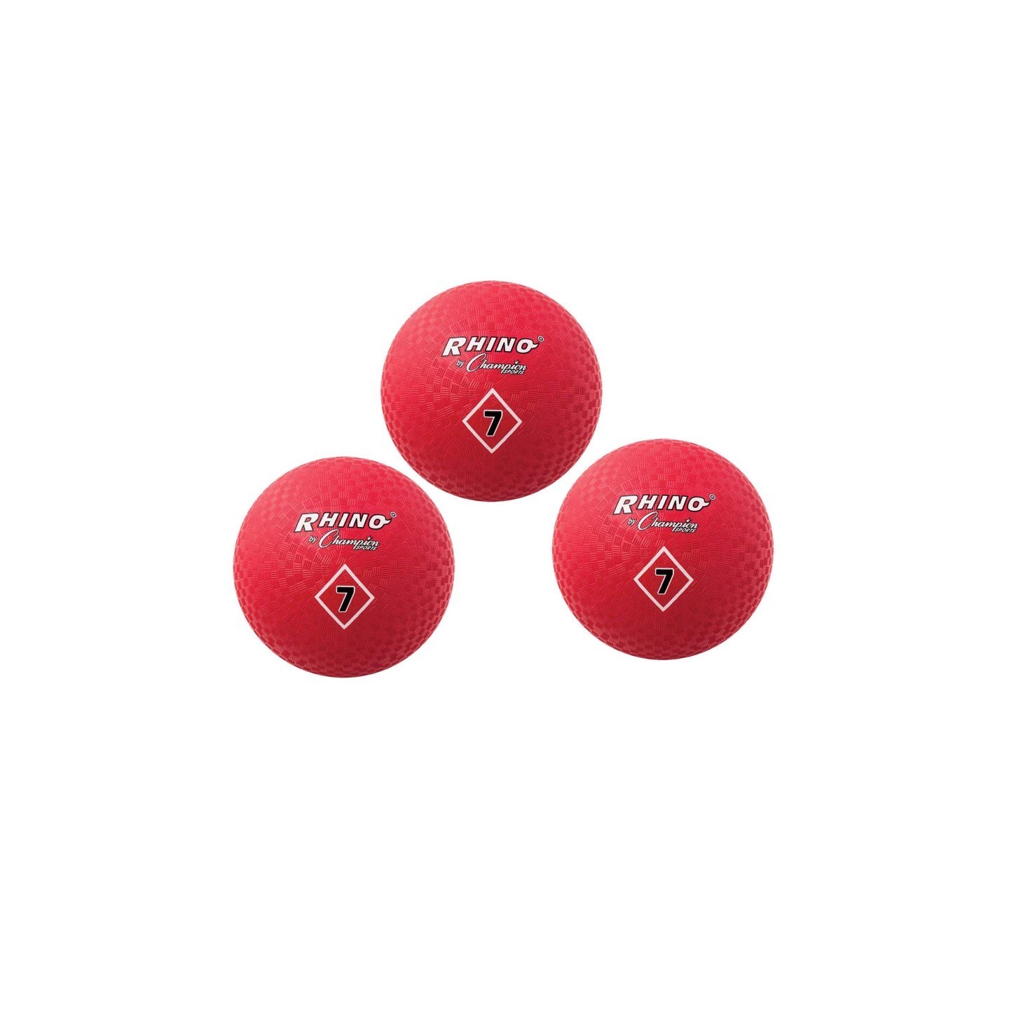 Champion Sports Playground Ball, 7", Red, Pack of 3