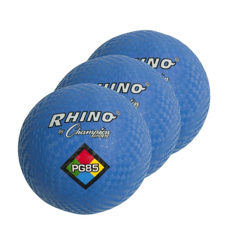 Champion Sports Playground Ball, 8-1/2", Blue, Pack of 3