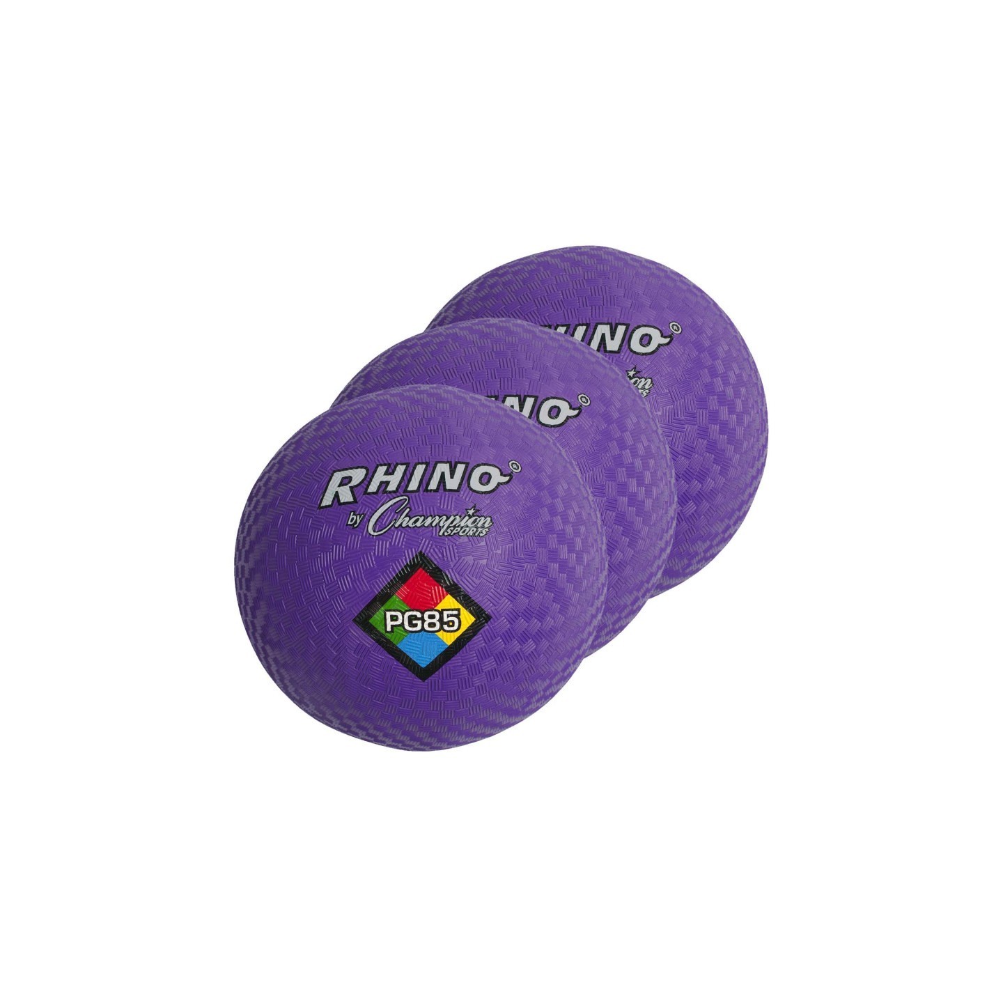 Champion Sports Playground Ball, 8-1/2", Purple, Pack of 3