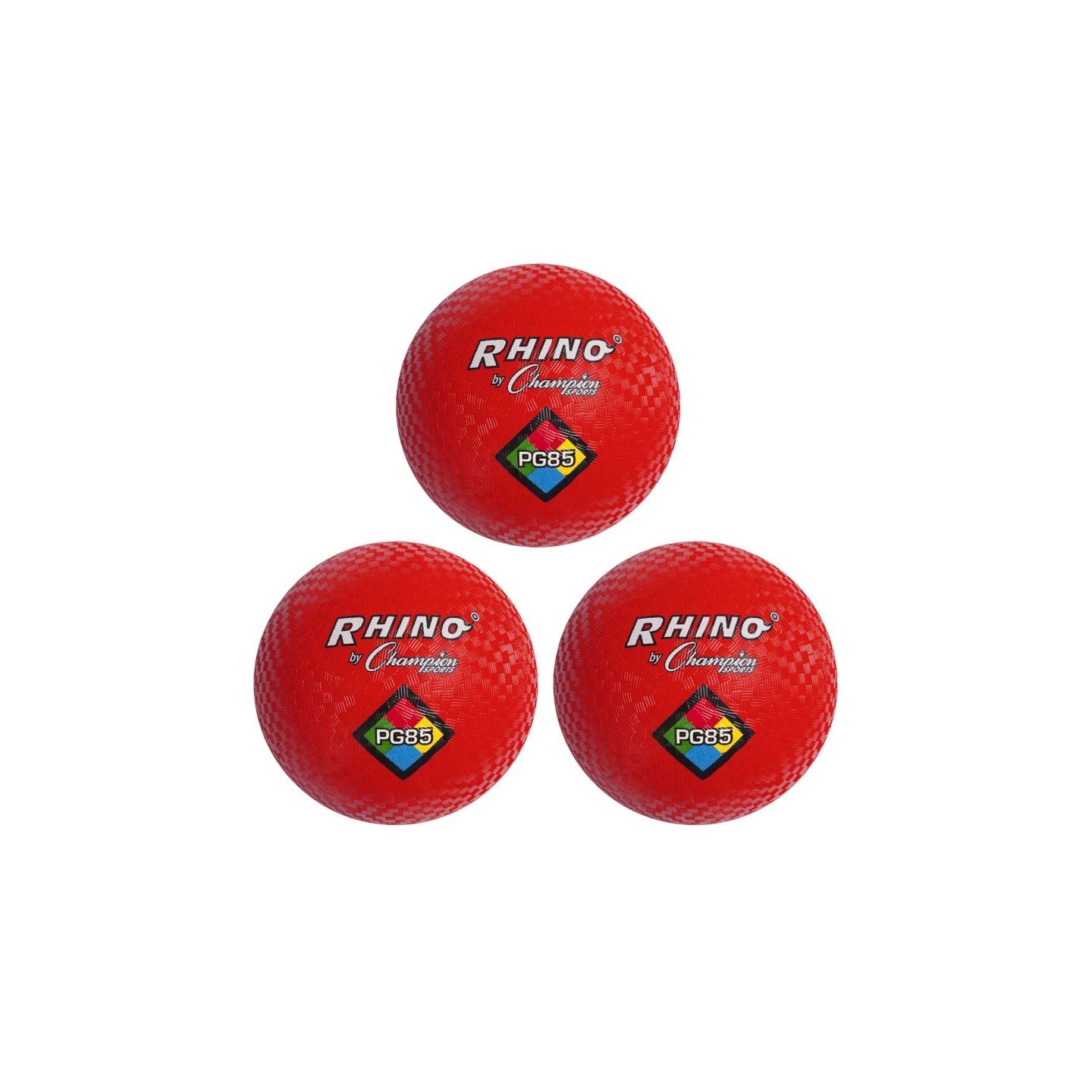 Champion Sports Playground Ball, 8-1/2", Red, Pack of 3
