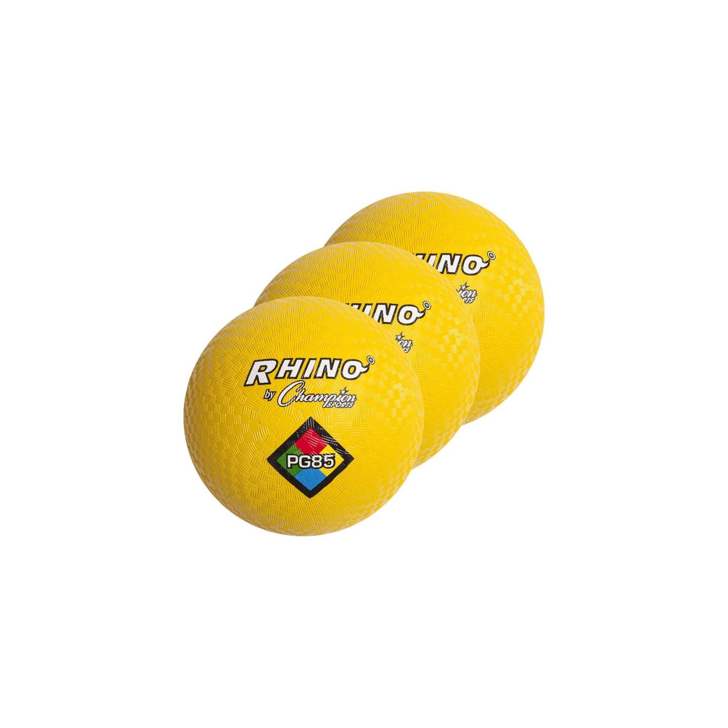 Champion Sports Playground Ball, 8-1/2", Yellow, Pack of 3