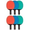 Champion Sports Plastic Rubber Face Table Tennis Paddle, Pack of 6