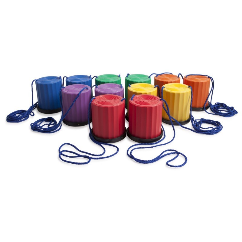 Champion Sports Plastic Platform Stilts, Assorted Colors, Set of 6
