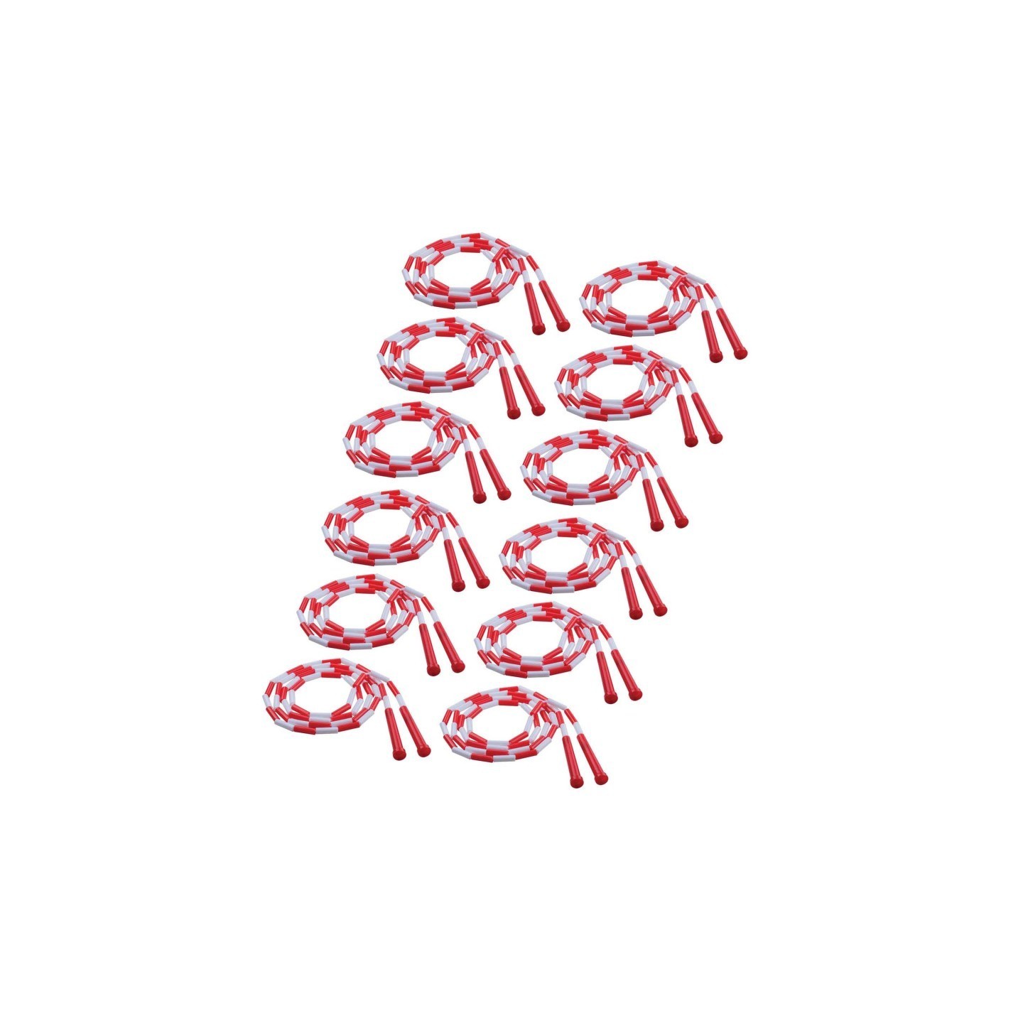 Champion Sports Plastic Segmented Jump Rope 7', Red & White, Pack of 12
