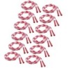 Champion Sports Plastic Segmented Jump Rope 7', Red & White, Pack of 12