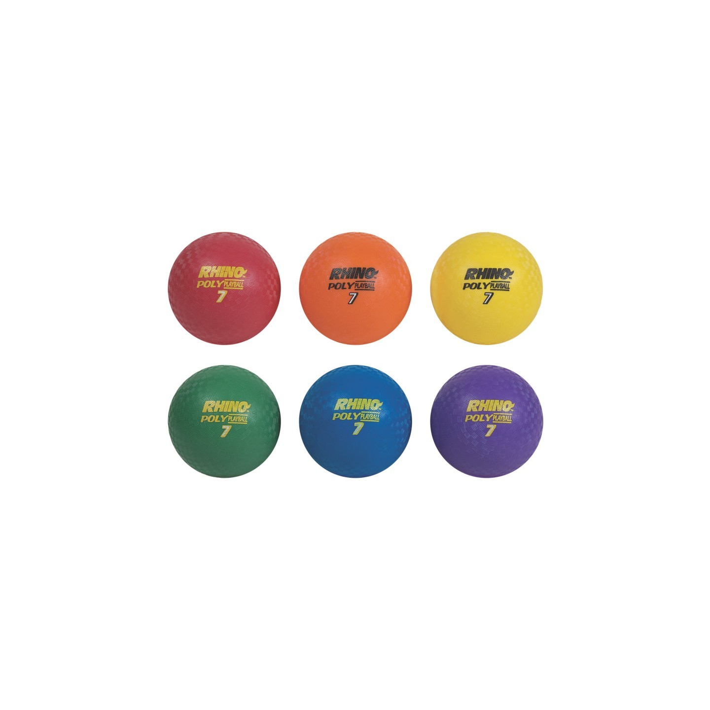 Champion Sports Rhino® Poly 7" Playground Ball Set, Assorted Colors, Set of 6