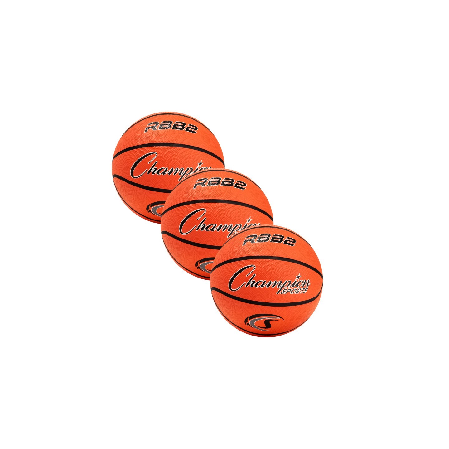 Champion Sports Junior Rubber Basketball, Orange, Pack of 3