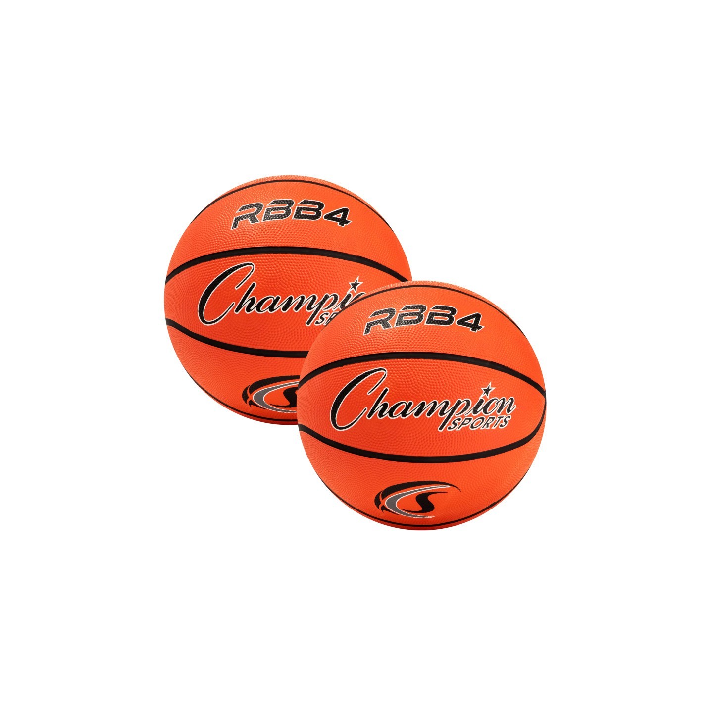 Champion Sports Intermediate Rubber Basketball, Size 6, Orange, Pack of 2