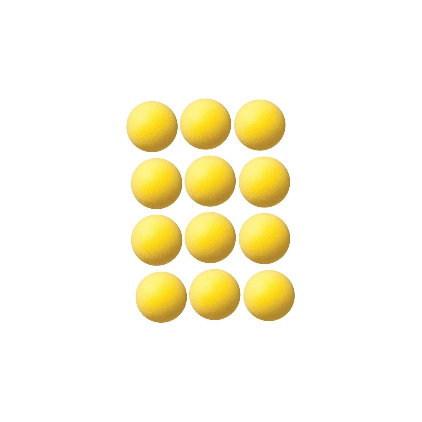 Champion Sports Uncoated Regular Density Foam Ball, 4", Yellow, Pack of 12