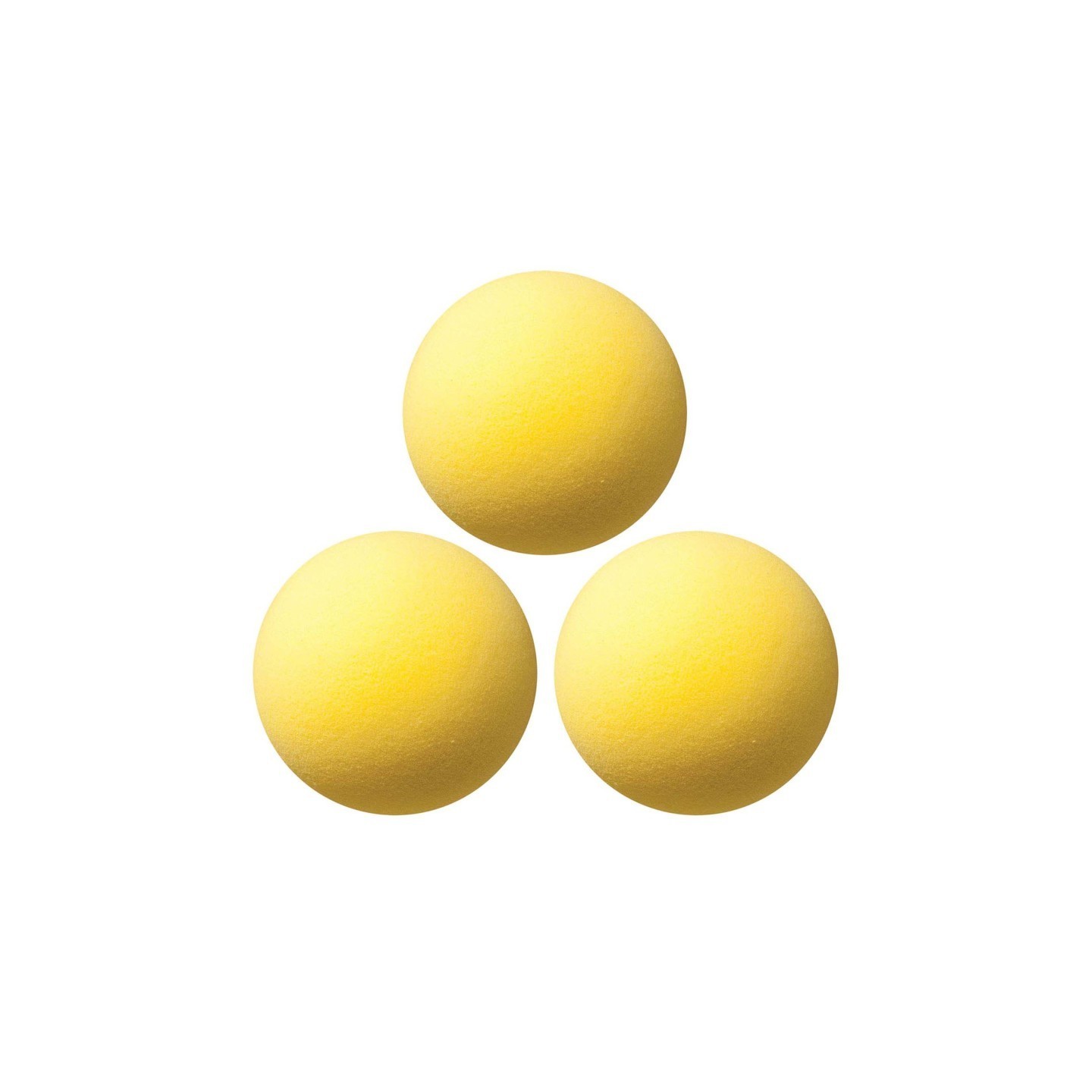 Champion Sports Uncoated Regular Density Foam Ball, 7", Yellow, Pack of 3