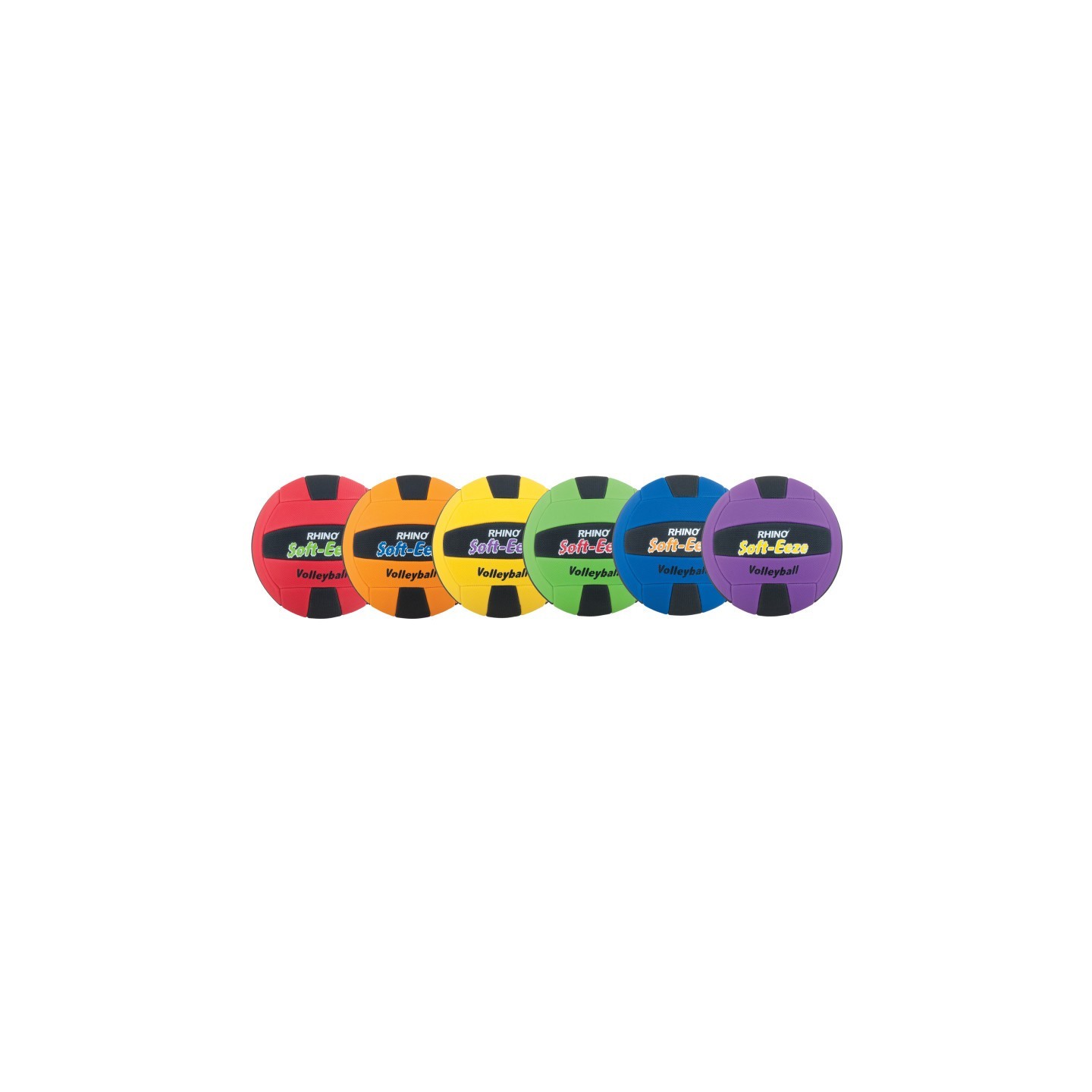 Champion Sports Rhino® Softeeze Volleyball Set, Assorted Colors, Set of 6