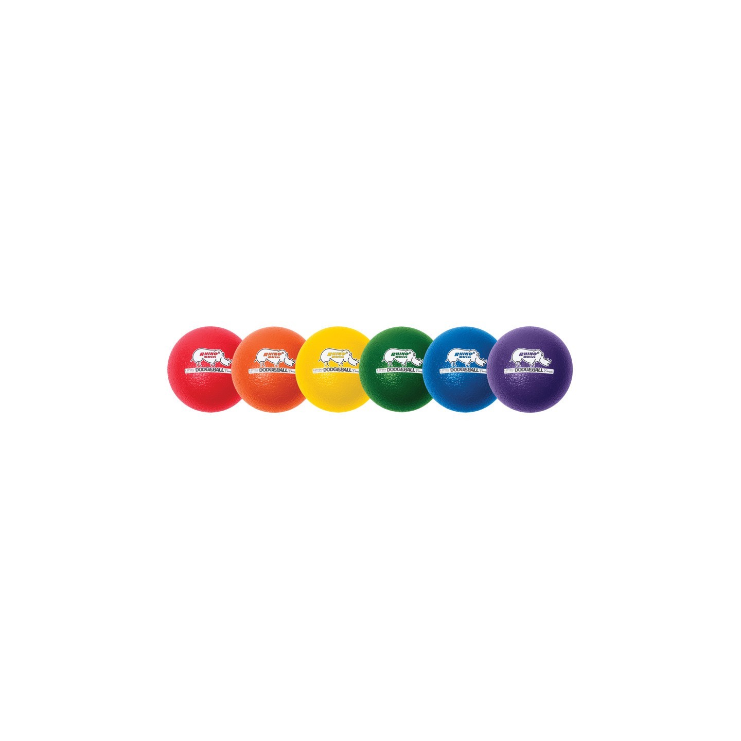 Champion Sports Rhino Skin® 8-Inch Low Bounce Dodgeball Set, Assorted Colors, Set of 6
