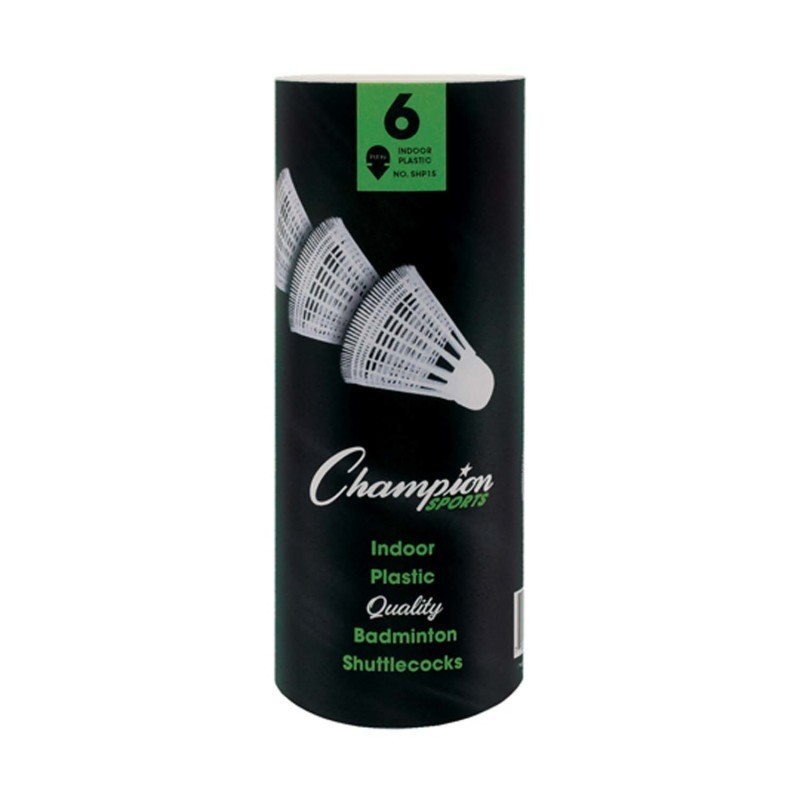 Champion Sports Plastic Indoor Shuttlecocks, Pack of 6