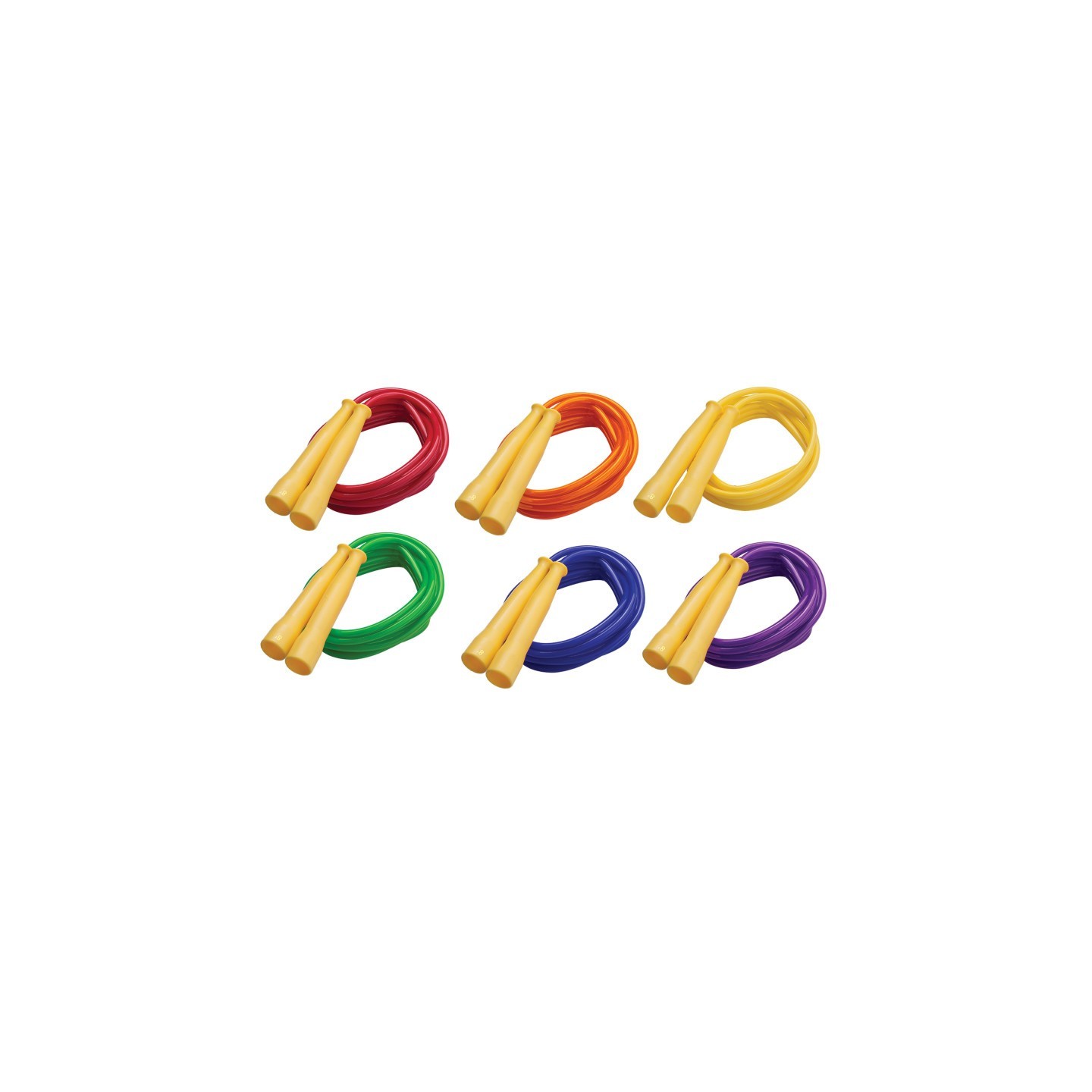 Champion Sports Licorice Speed Jump Rope, 8' with Yellow Handles, Pack of 6