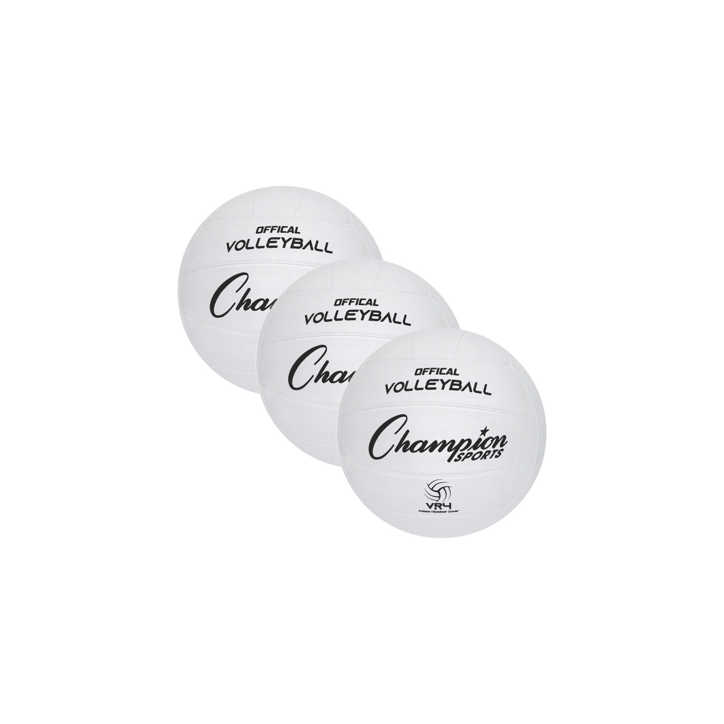 Champion Sports Rubber Volleyball, Official Size, Pack of 3