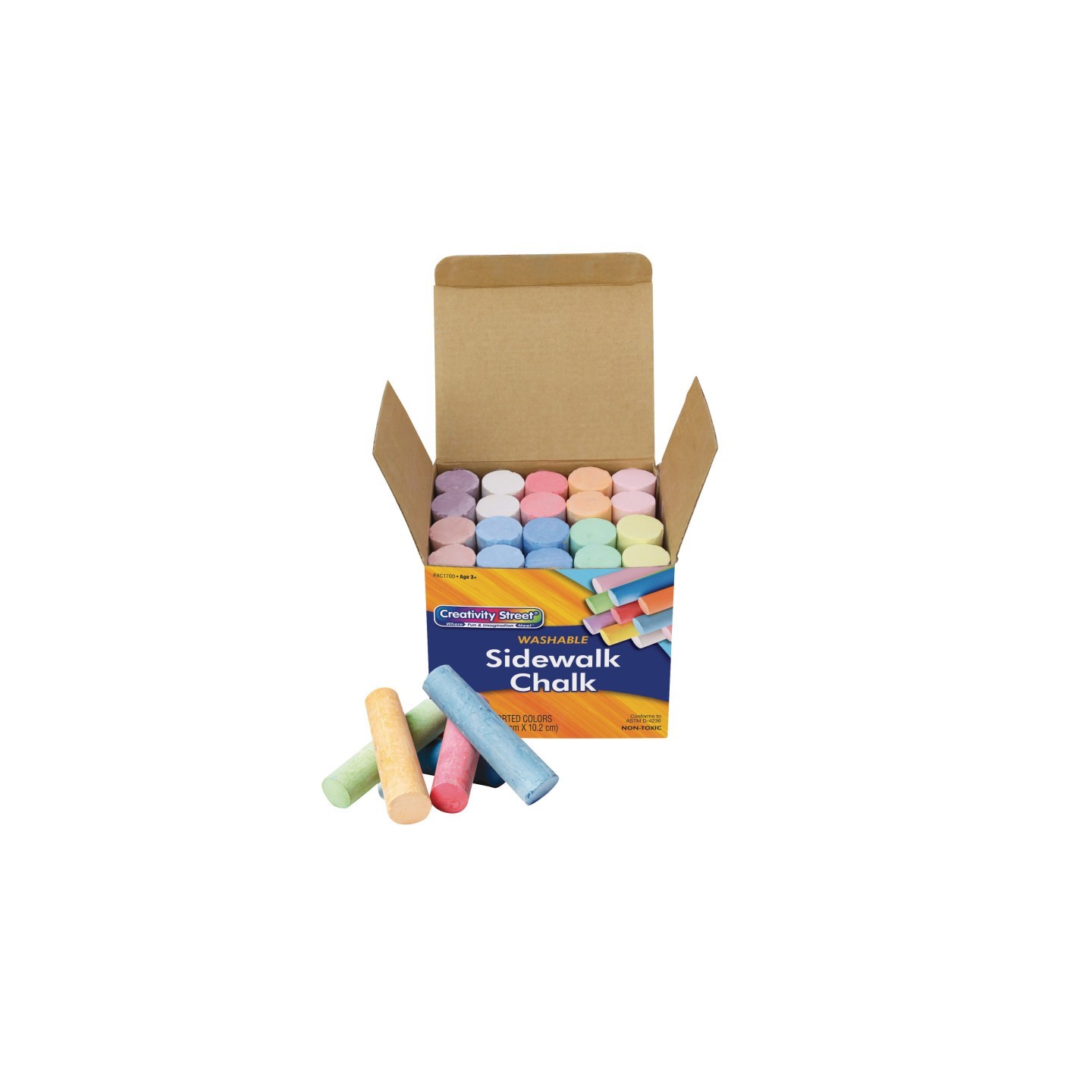 Creativity Street® Sidewalk Chalk, Assorted Colors, 4", 20 Pieces