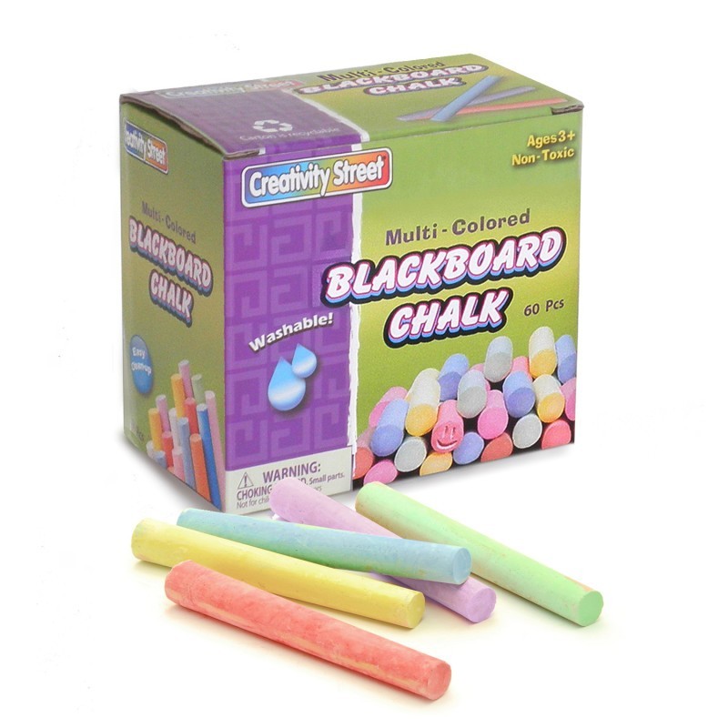 Pacon® Blackboard Chalk, 5 Assorted Colors, 3/8" x 3-1/4", 60 Pieces