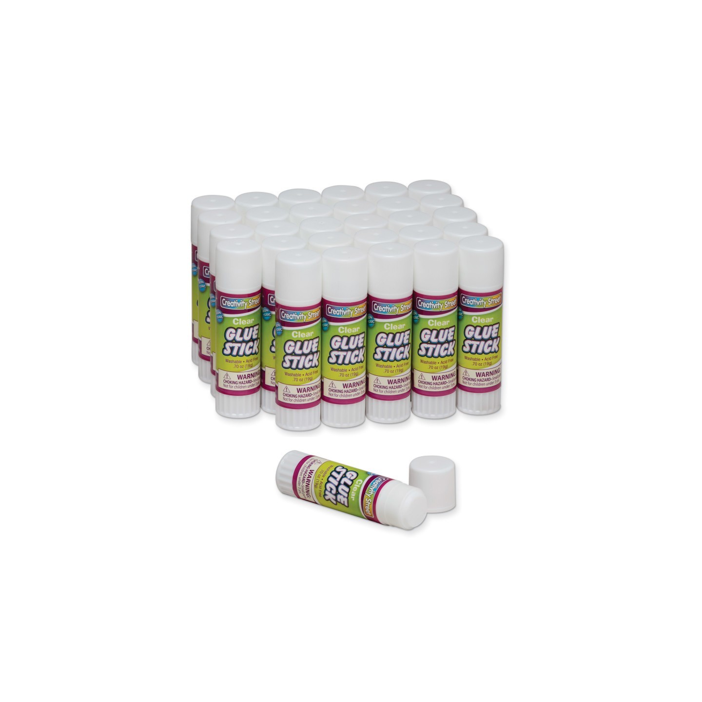 Creativity Street® Glue Sticks, Clear, 0.70 oz., 30 Count