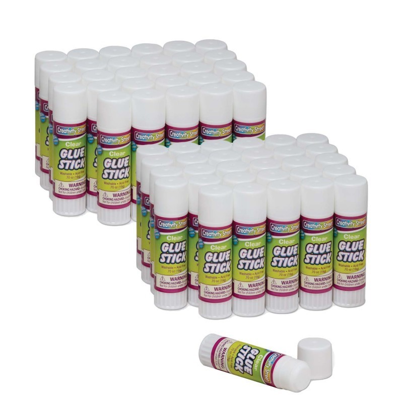 Creativity Street® Glue Sticks, Clear, 0.70 oz., 30 Per Pack, 2 Packs