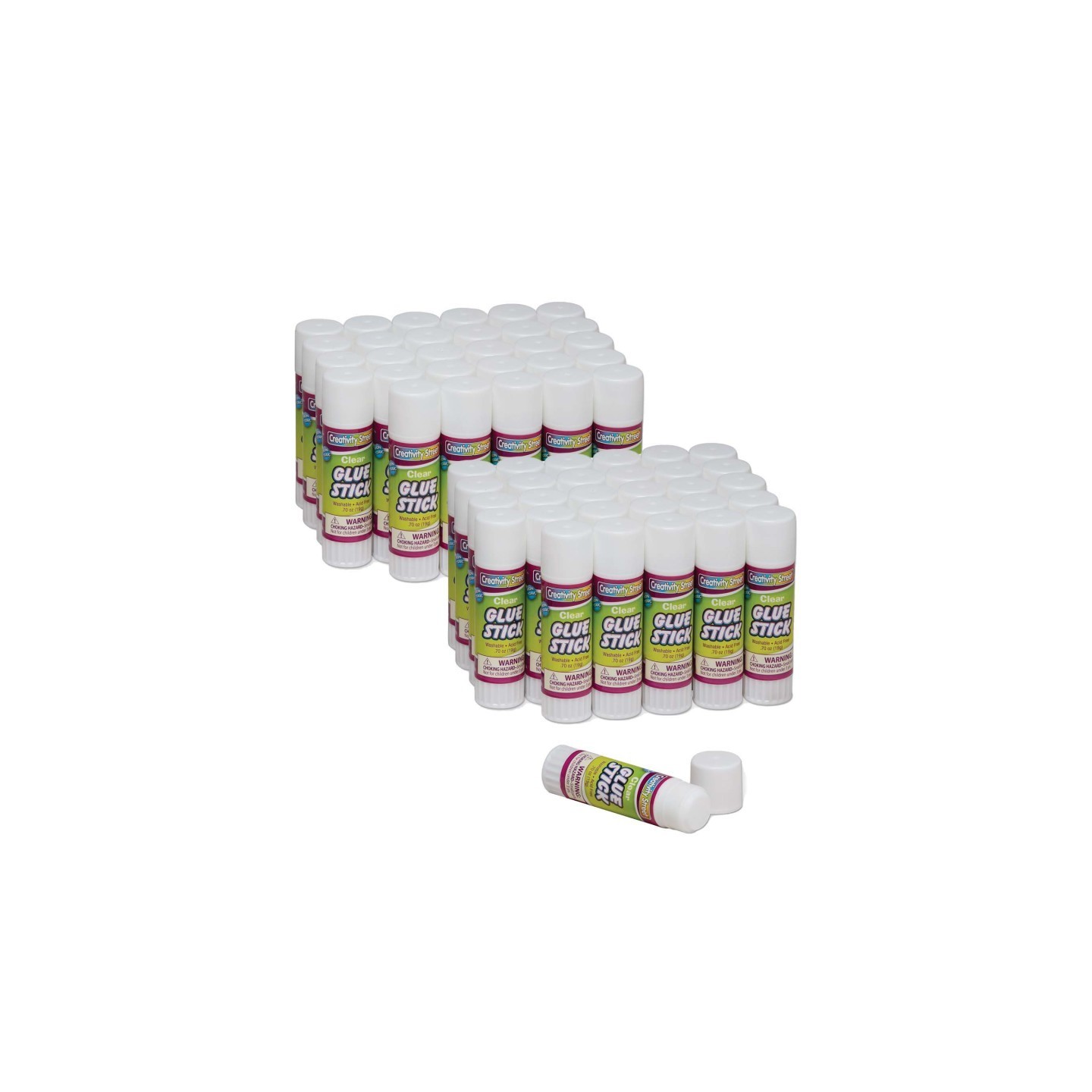 Creativity Street® Glue Sticks, Clear, 0.70 oz., 30 Per Pack, 2 Packs
