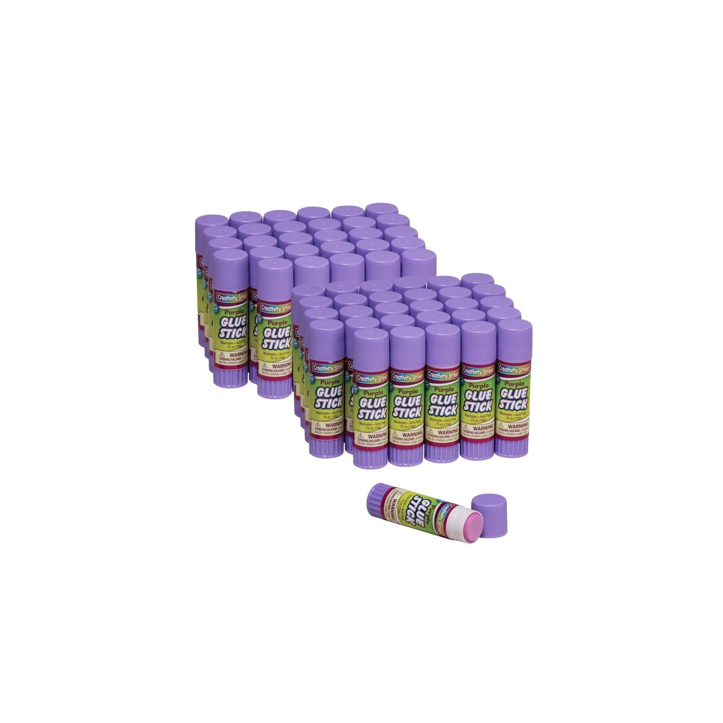 Creativity Street® Glue Sticks, Purple, 0.70 oz., 30 Per Pack, 2 Packs