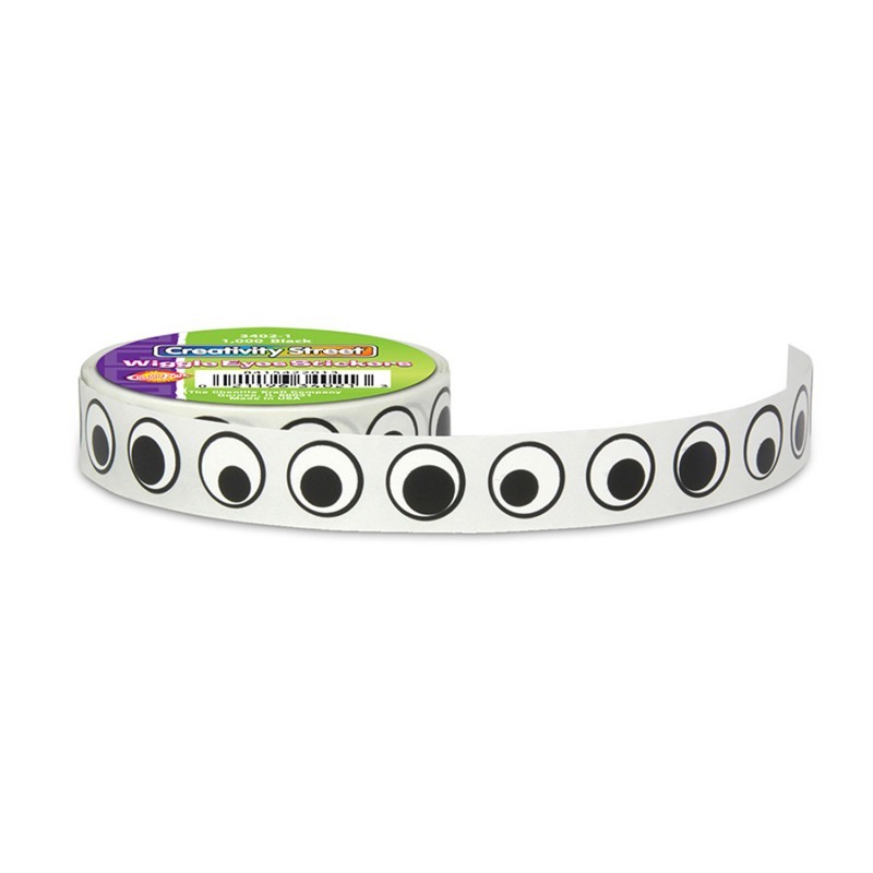 Creativity Street® Wiggle Eyes Sticker Roll, Black, 0.5", 1000 Pieces