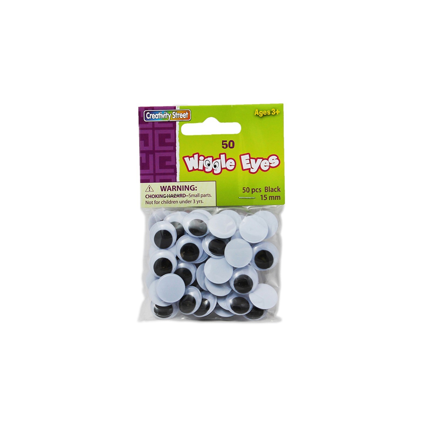 Creativity Street® Wiggle Eyes, Black, 15 mm, 50 Pieces