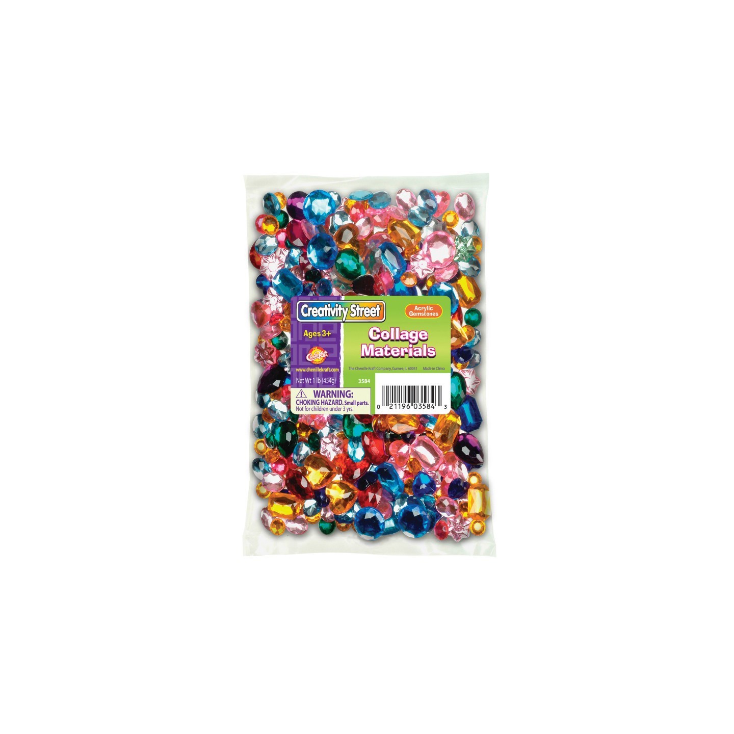 Creativity Street® Acrylic Gemstones, Assorted Colors & Sizes, 1 lb.