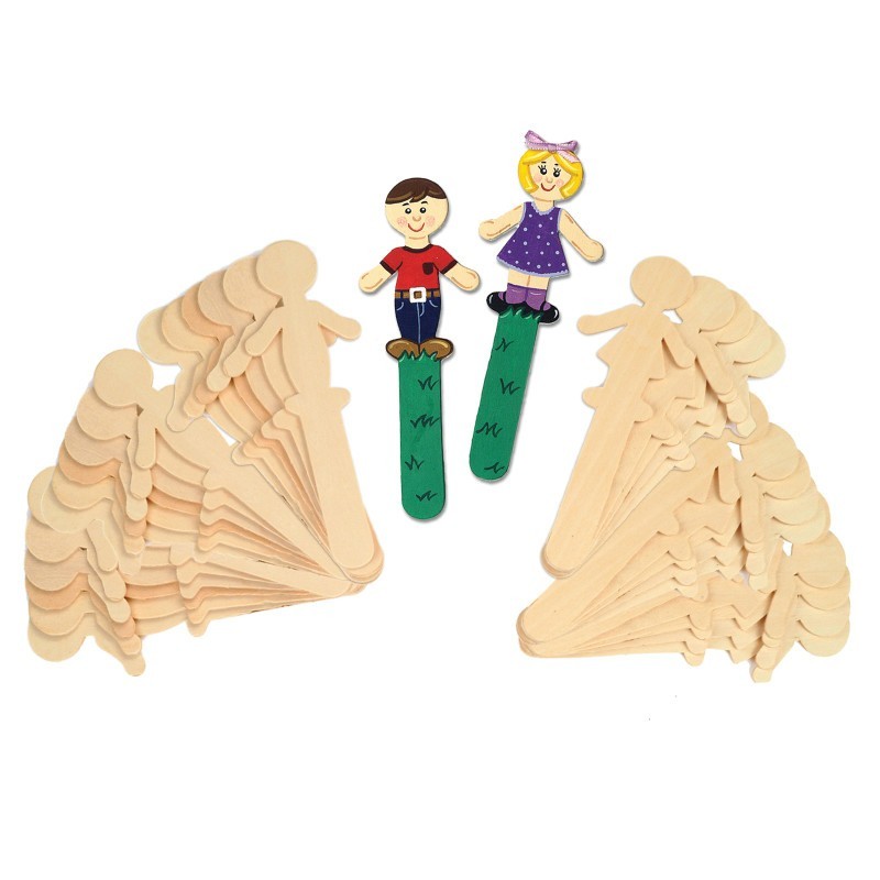Creativity Street® Natural Wood Craft Sticks, People, 5-1/2" Tall, 36 Pieces