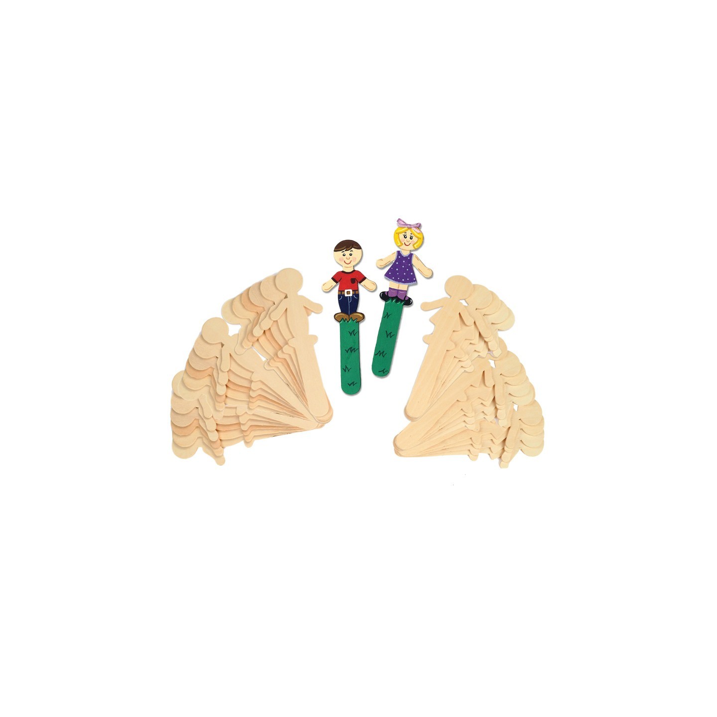 Creativity Street® Natural Wood Craft Sticks, People, 5-1/2" Tall, 36 Pieces