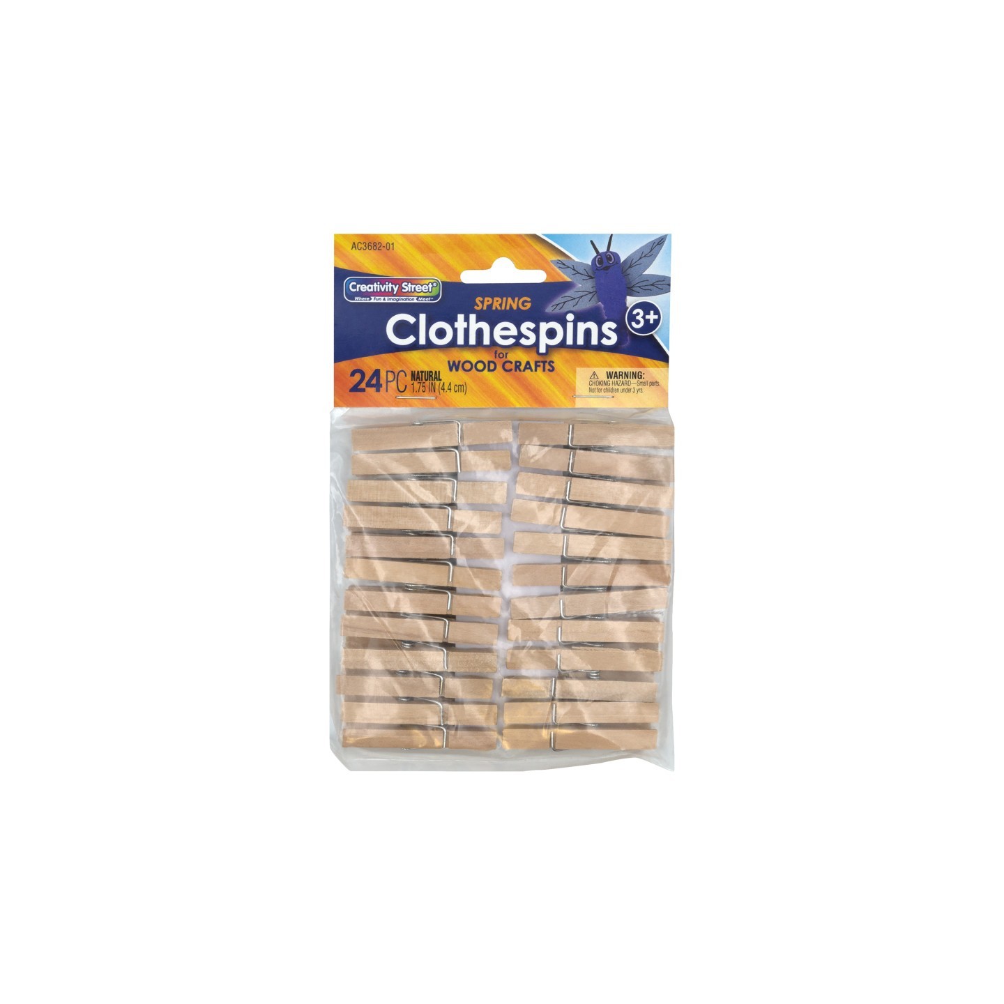 Creativity Street® Spring Clothespins, Natural, 1.75", 24 Pieces