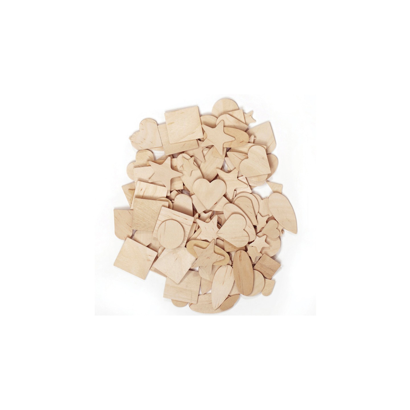 Creativity Street® Wood Shapes, Natural Colored, Assorted Shapes, 1/2" to 2", 350 Pieces