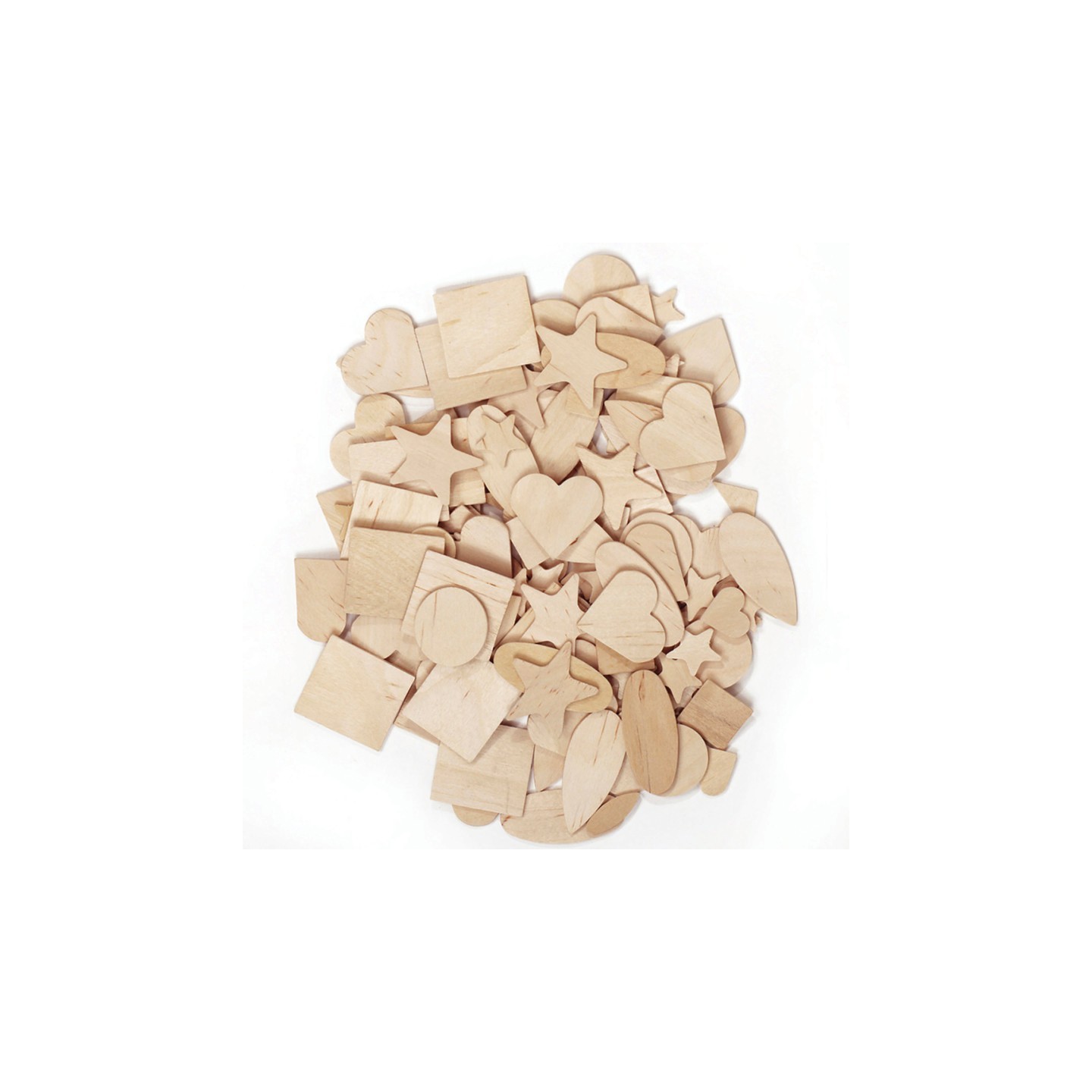 Creativity Street® Wood Shapes, Natural Colored, Assorted Shapes, 0.5" to 2", 1000 Pieces