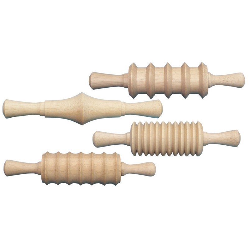 Creativity Street® Wood Rolling Pin Set, 4 Patterns, 6", 4 Pieces
