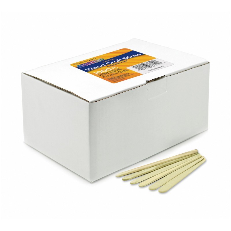 Creativity Street® Economy Regular Craft Sticks, Natural, 4-1/2" x 3/8", 1000 Pieces