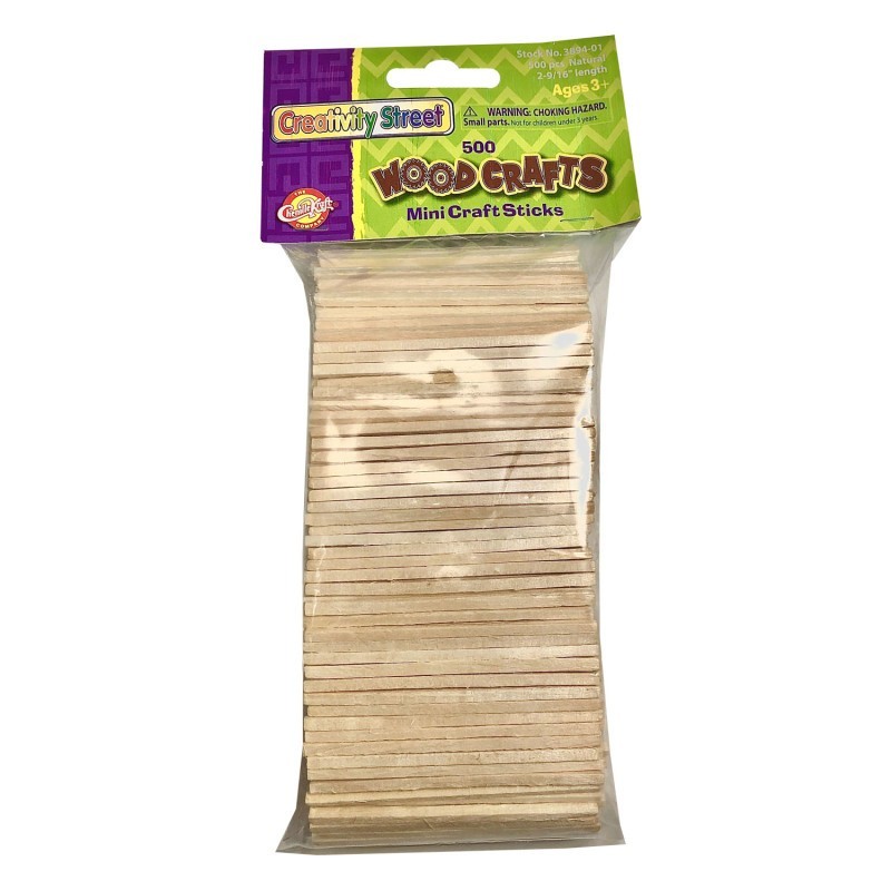 Creativity Street® Mini Craft Sticks, Natural, 2-9/16", 500 Pieces