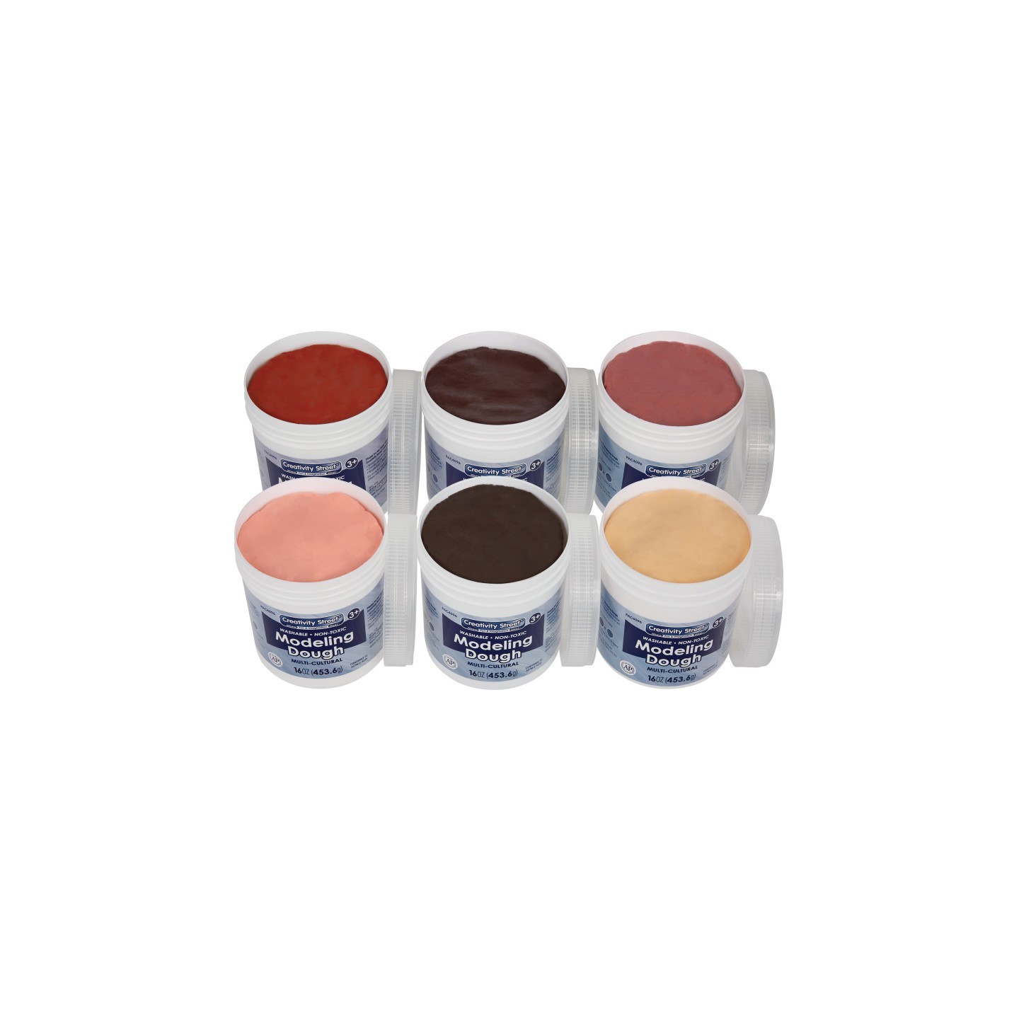 Creativity Street® Modeling Dough, 6 Multi-Cultural Assortment, 1 lb. Per Color, 6 Pieces