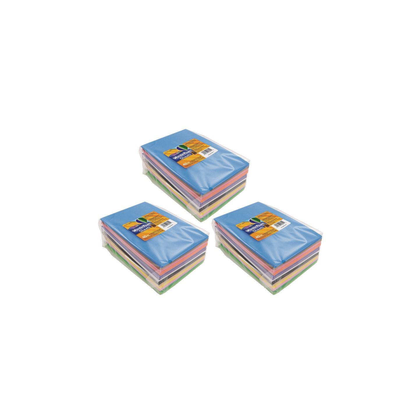Creativity Street® WonderFoam® Sheets, Assorted Colors, 5.5" x 8.5", 40 Sheets Per Pack, 3 Packs