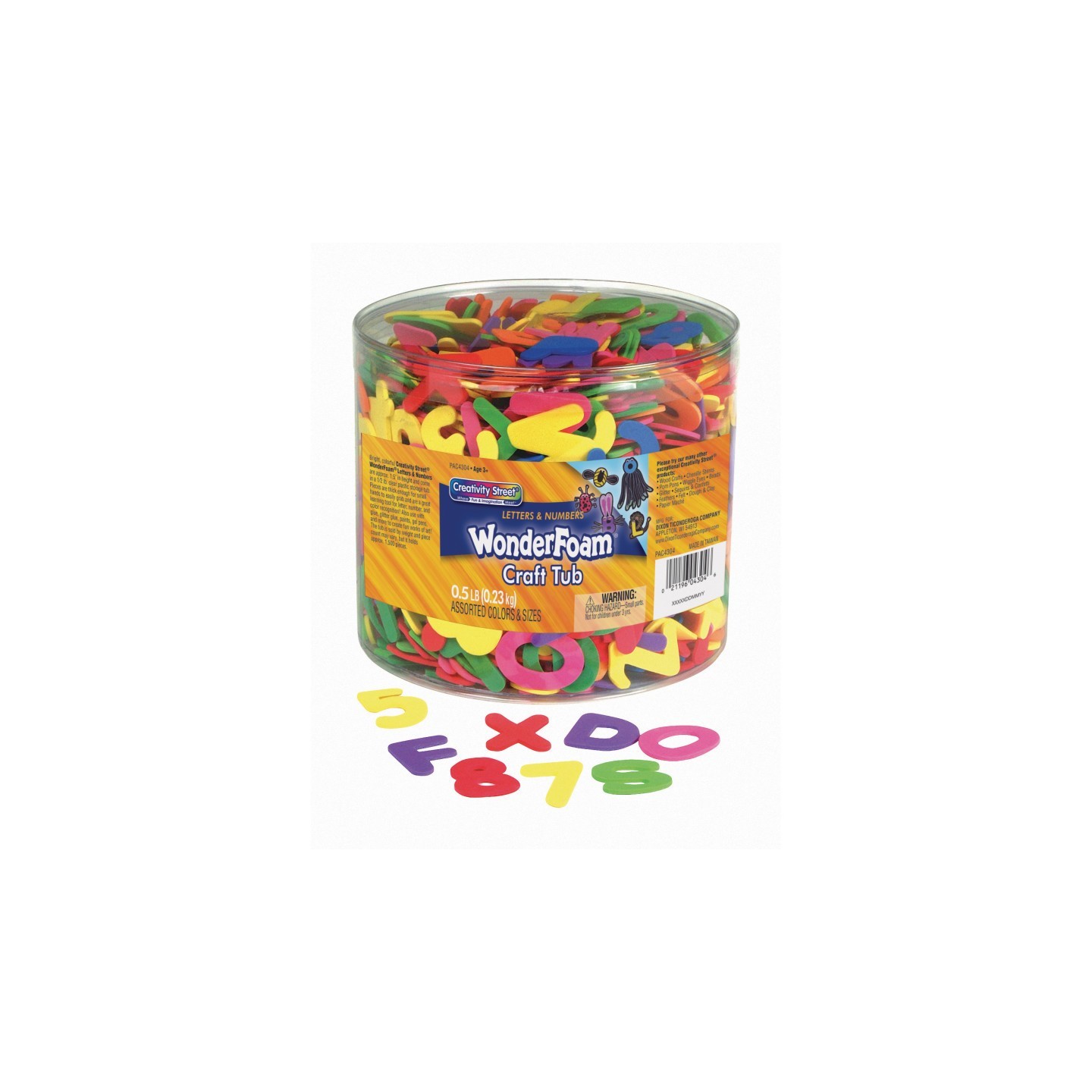 Creativity Street® WonderFoam® Craft Tub, Letters and Numbers, Assorted Sizes, 1/2 lb.