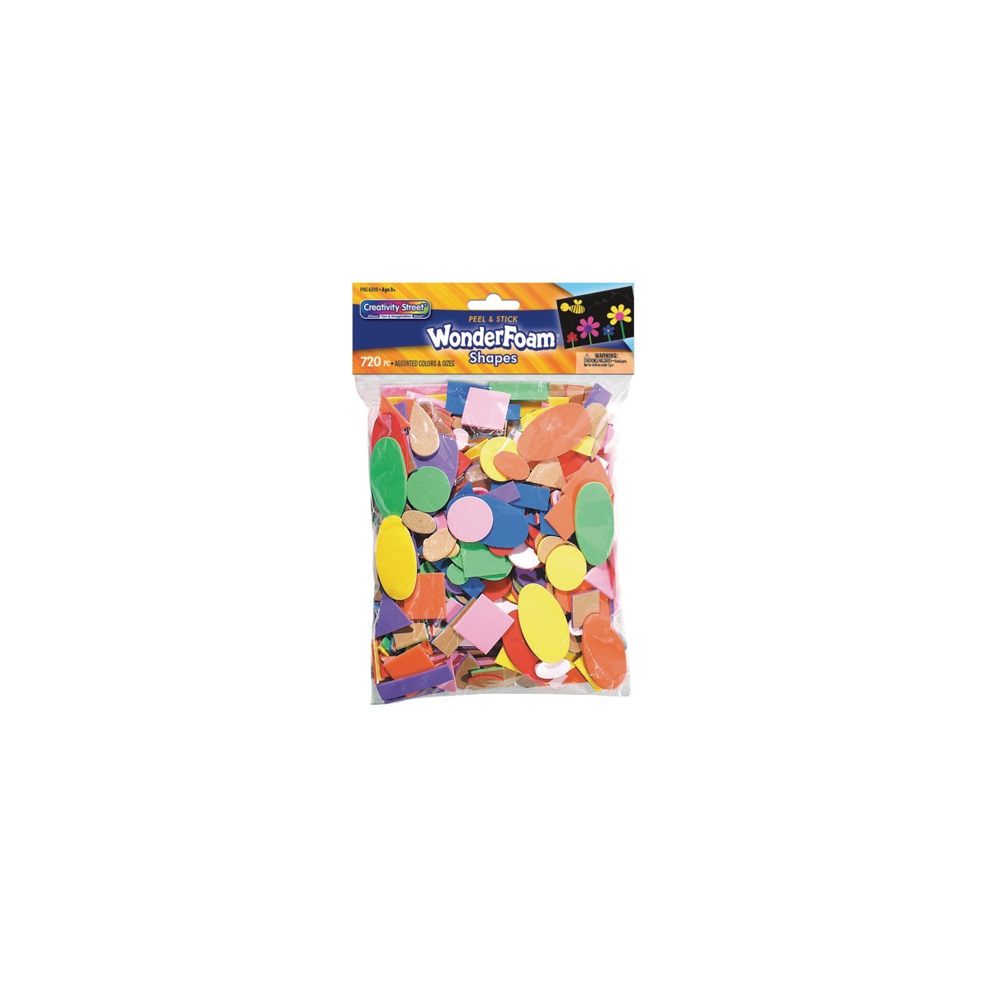 Creativity Street® WonderFoam® Peel & Stick Shapes, Assorted Shapes, Colors & Sizes, 720 Pieces