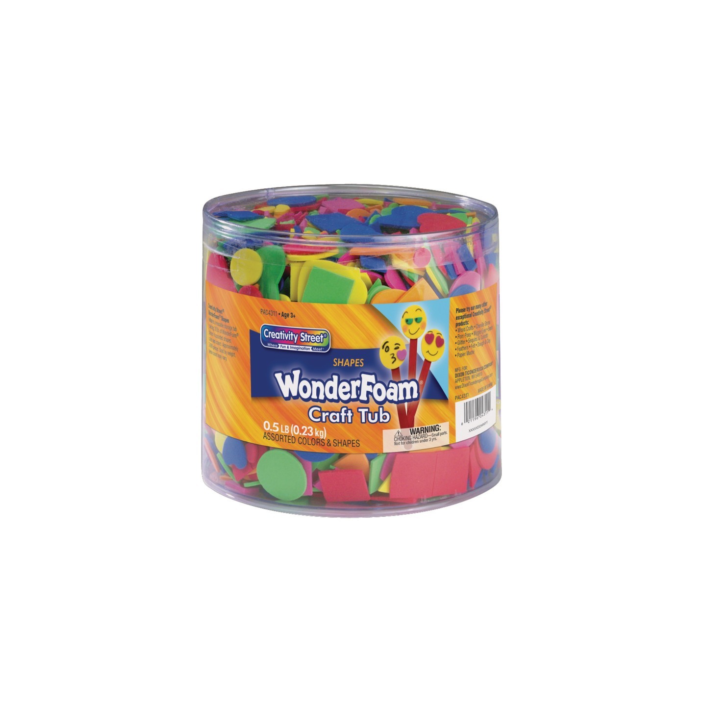 Creativity Street® WonderFoam® Craft Tub, Foam Shapes, Assorted Sizes, 1/2 lb.