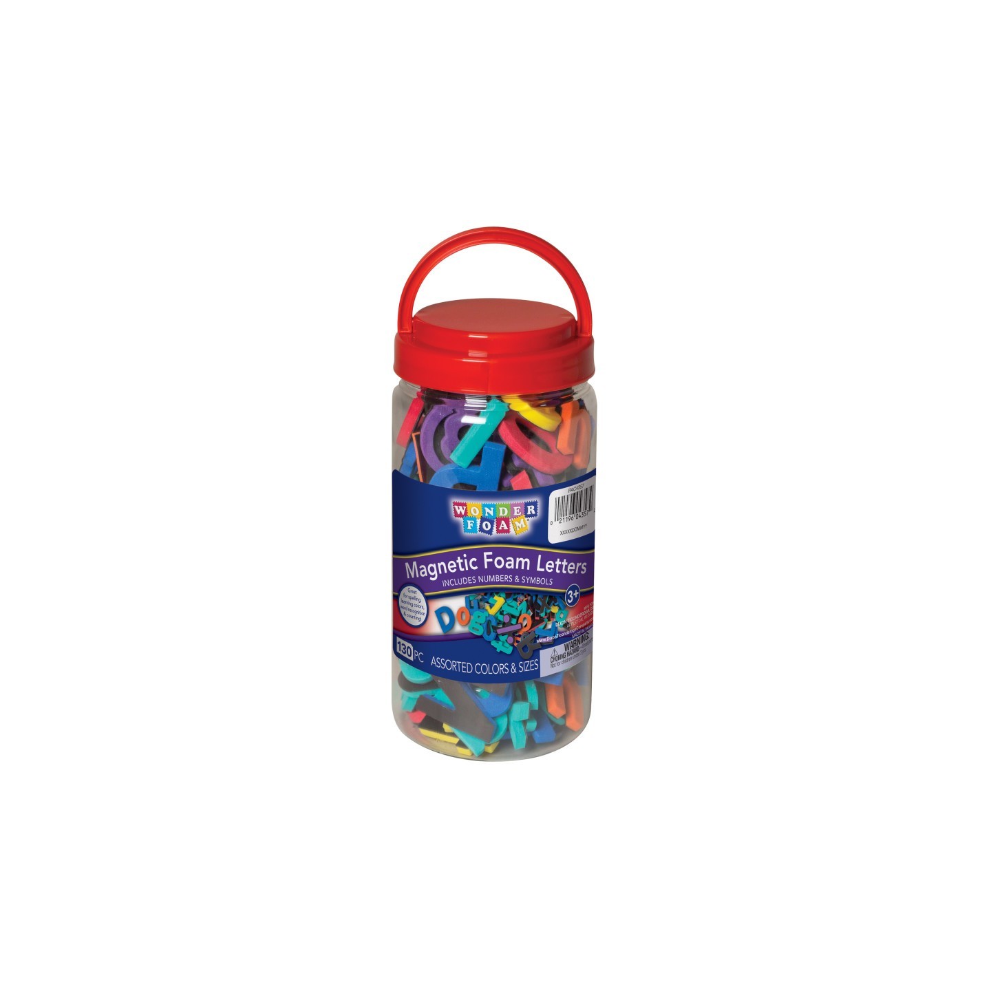 WonderFoam® Magnetic Letters, Numbers & Symbols, Assorted Colors & Sizes, 130 Pieces