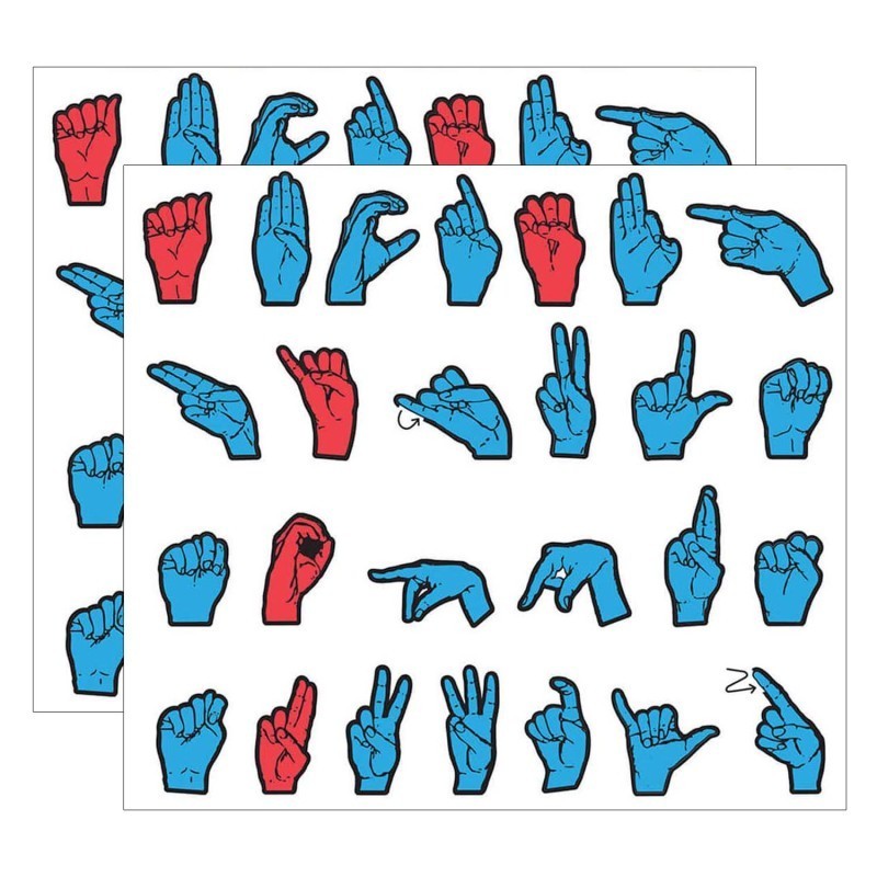 WonderFoam® Magnetic Sign Language Letters, Red & Blue Colors, Assorted Sizes, 26 Pieces Per Pack, 2 Packs