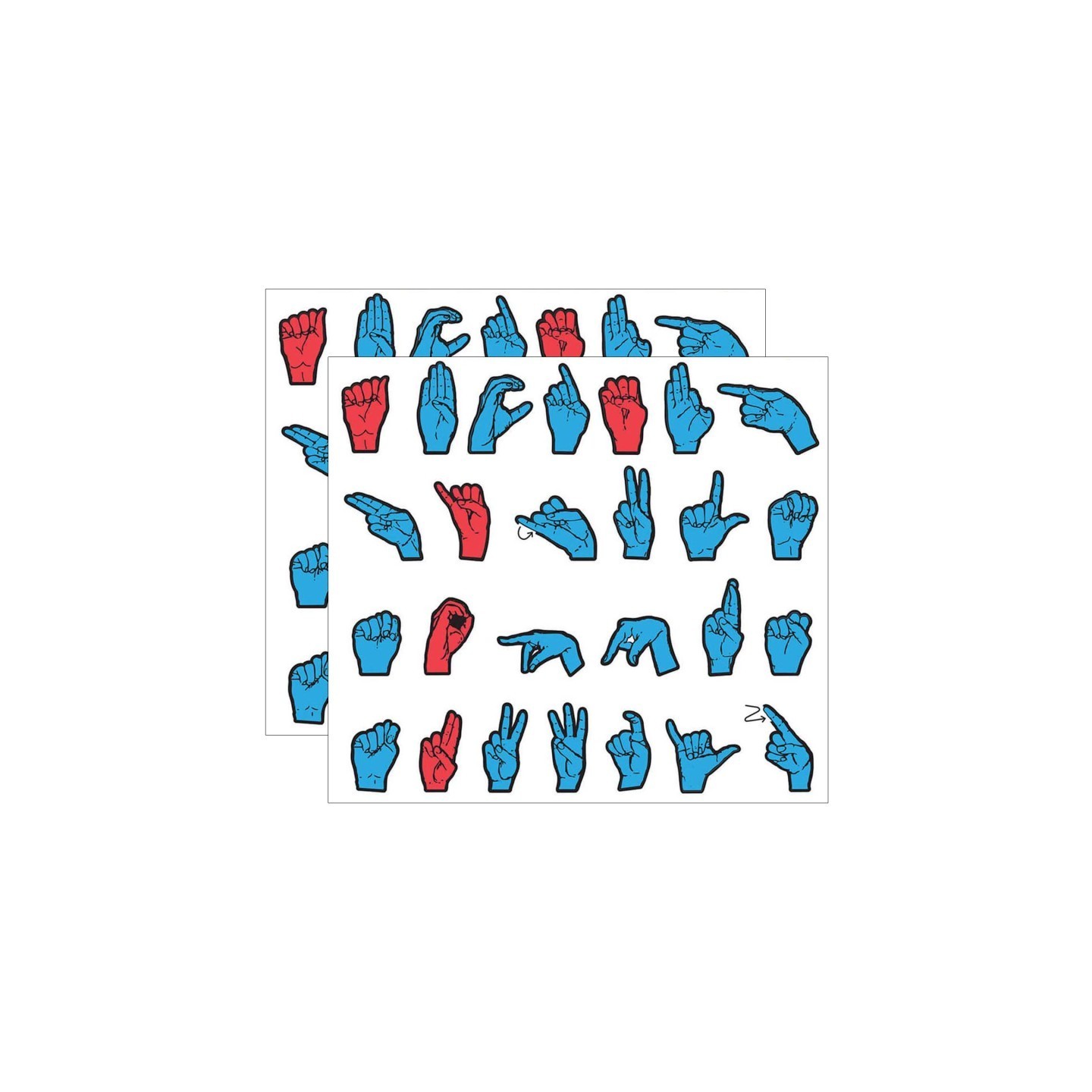 WonderFoam® Magnetic Sign Language Letters, Red & Blue Colors, Assorted Sizes, 26 Pieces Per Pack, 2 Packs
