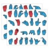 WonderFoam® Magnetic Sign Language Letters, Red & Blue Colors, Assorted Sizes, 26 Pieces Per Pack, 2 Packs