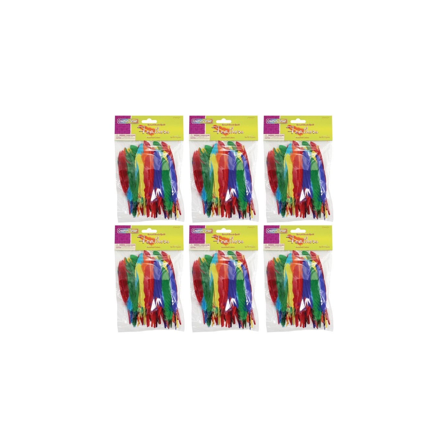 Creativity Street® Duck Quills, Assorted Colors, 3" to 5", 14 grams Per Pack, 6 Packs
